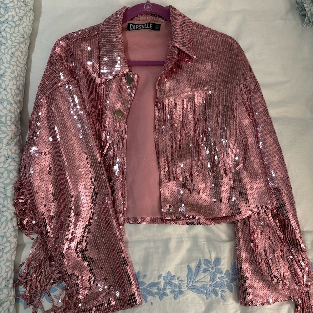 Fringe sequin jacket